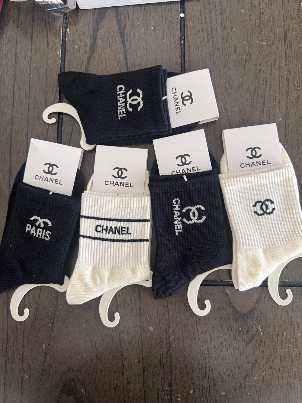 Black & White Logo Crew Socks Set
